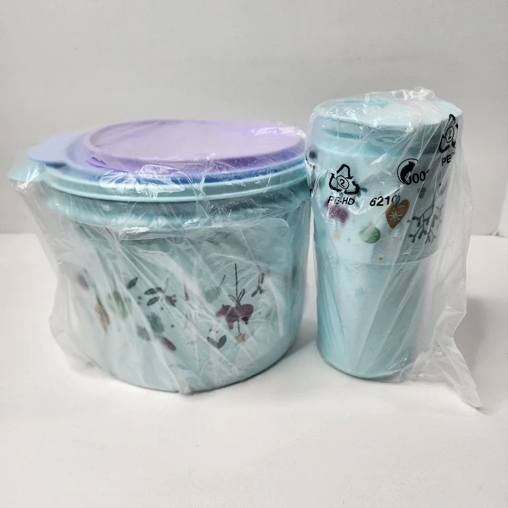 Tupperware, Shining Traditions Stacking Canisters Set Of 4 5, 7 & 10 Cups & Mug